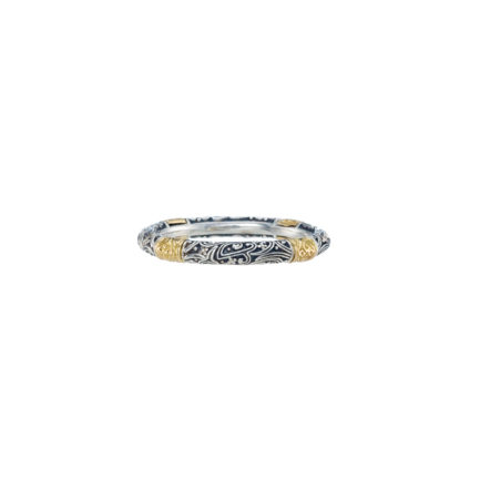 Band Ring K18 Yellow Gold and Sterling Silver 925 3mm
