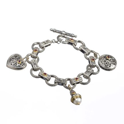 Byzantine Charm Bracelets and Women’s 18k Yellow Gold and Sterling Silver 925