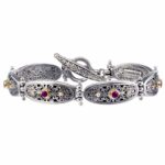 Byzantine Oval link Bracelet with Rubies 6414