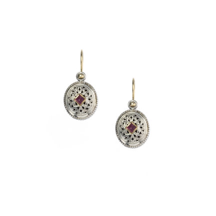 Filigree Oval Handmade Earrings for Women’s Yellow Gold k18 and Sterling Silver 925