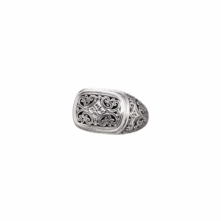 Filigree Byzantine Cross Ring and Sterling Silver 925