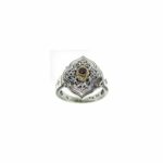 Byzantine Ring for Women’s Ruby 18k Yellow Gold and Sterling Silver 925