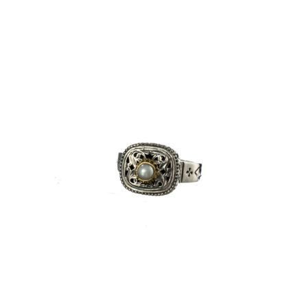 Byzantine Ring for Women’s 18k Yellow Gold and Silver 925