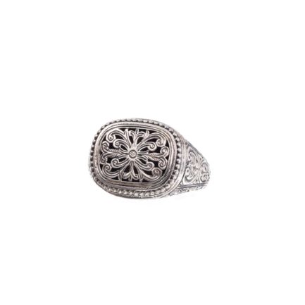 Filigree Byzantine Ring for Men’s in Sterling Silver 925