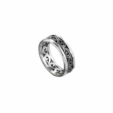 Wave Band Ring 6mm for Men’s in Sterling Silver 925