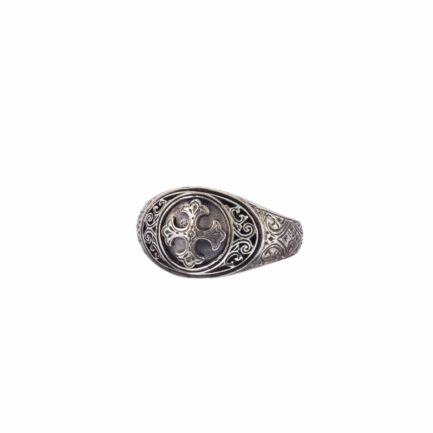 Maltese Cross Oval For Men’s Band Ring in Sterling Silver 925