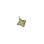 Byzantine Cross Pendant 18k Yellow Gold and Sterling Silver 925