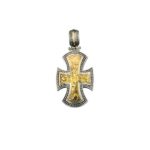 Maltese Men’s Cross Pendant 18k Yellow Gold and Sterling Silver 925