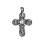 Byzantine Cross Pendant for Men’s Pearl in Sterling Silver 925
