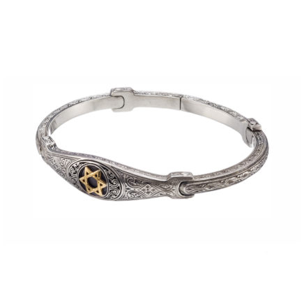 Star of David Bracelet Yellow Gold K18 and Sterling Silver 925
