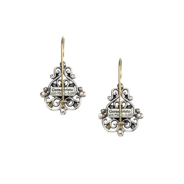 Byzantine Earrings in k18 Yellow Gold and Sterling Silver 925