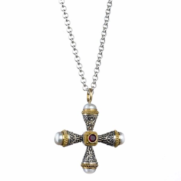 Cultured Pearl Cross necklace