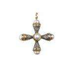 Cultured Pearl Cross pendant