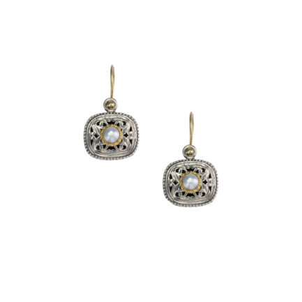 Garden Shadows Cushion Earrings in k18 Yellow Gold and Silver 925