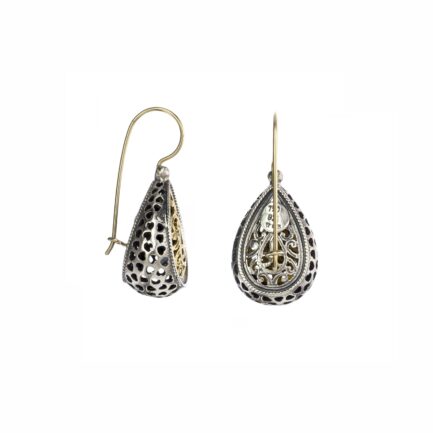 Garden Shadows drop Earrings in k18 Yellow Gold and Silver 925