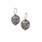 Heart Earrings in k18 Yellow Gold and Sterling Silver 925