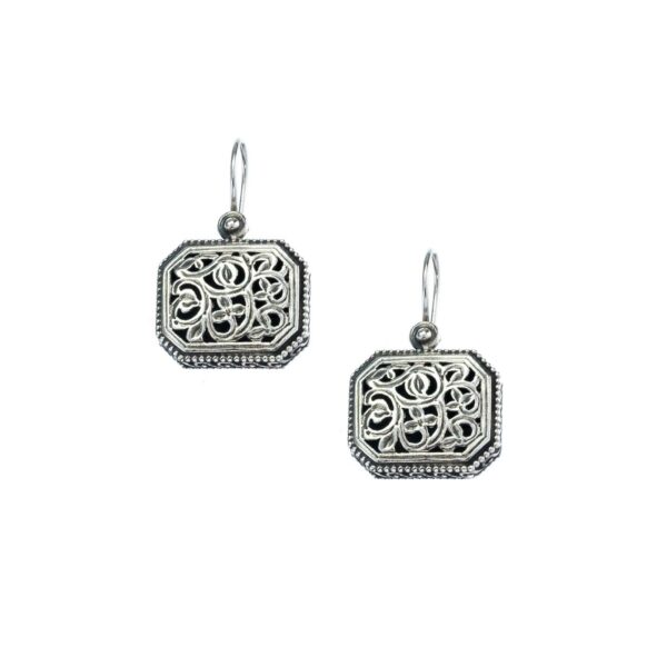 Polygon Handmade Earrings in Sterling Silver 925