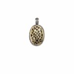 Filigree Oval Pendant for Ladies Yellow Gold k18 and Sterling Silver 925