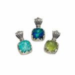 Square Color Pendant in Sterling Silver 925