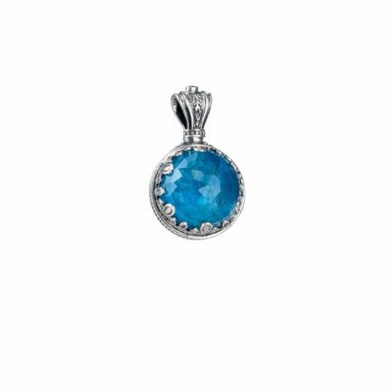 Round Color Pendant in Sterling Silver 925
