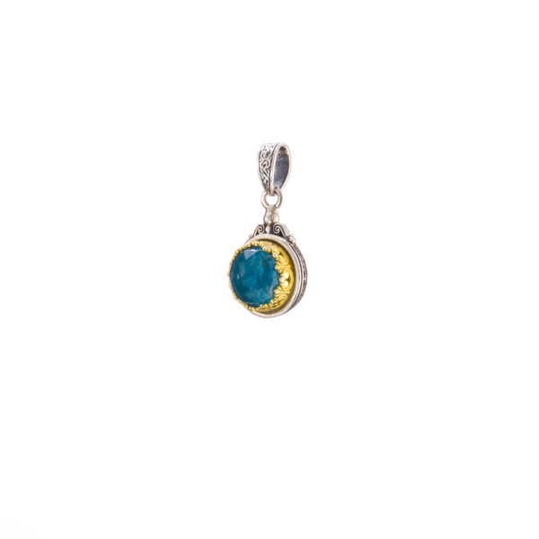 Round Pendant in Sterling Silver 925 with Gold plated parts