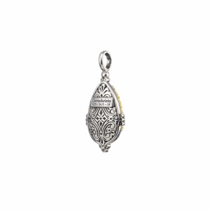 Tear-Drop Pendant in Sterling Silver 925 with Gold plated parts