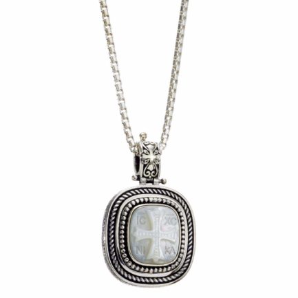 Signet Mother of Pearl Pendant in Sterling silver 925