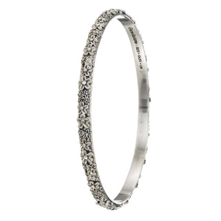 Garden Flower Bangle Bracelet for Women’s in Sterling Silver 925