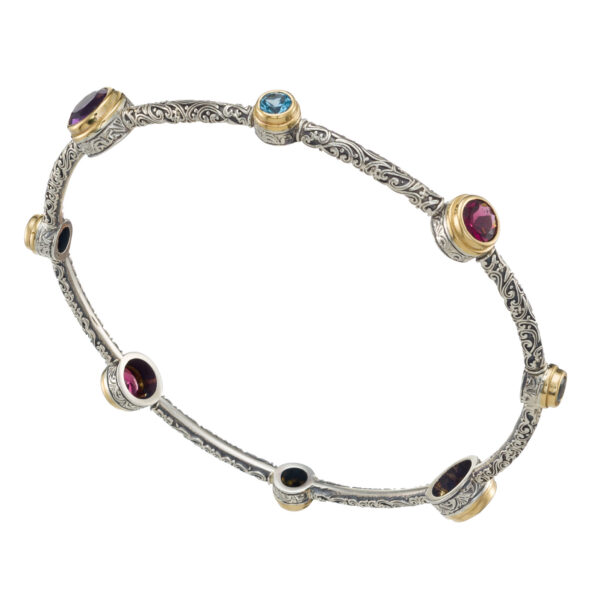 Bangle Bracelet in k18 Gold and Silver 6493a