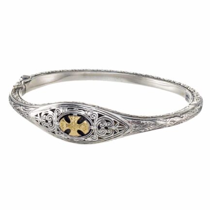 Byzantine Cross Bracelet in k18 Gold and Silver 6466