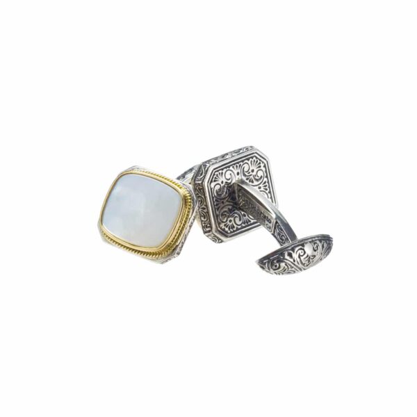 Cufflinks in18k Gold and Silver 7211-mop