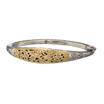 Garden Flower Bracelet in k18 Yellow Gold and Silver 6462