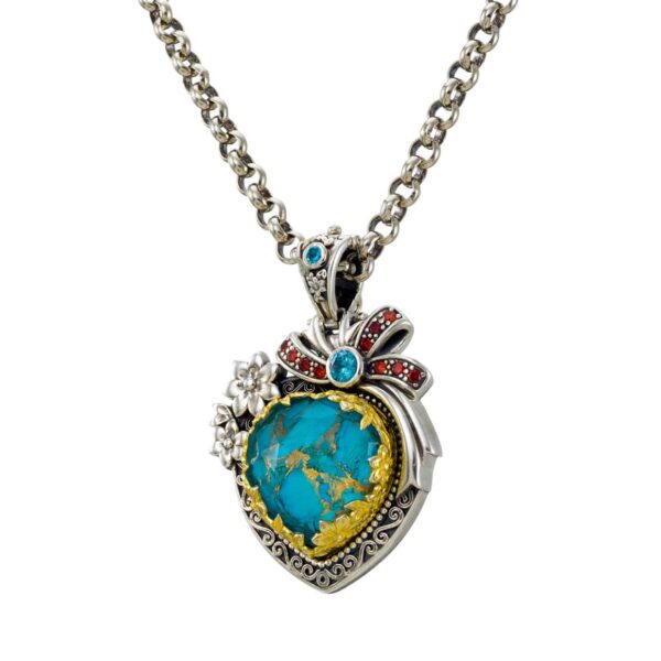 Heart Color Pendant in Sterling Silver 3404-Gp-chain