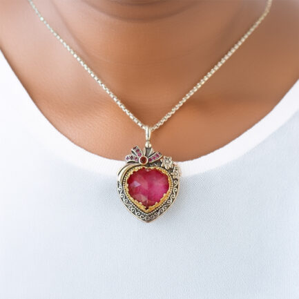 Heart Color Pendant in Sterling Silver 3404 c