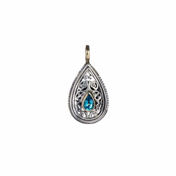 Tear Filigree Pendant for Women’s Yellow Gold k18 and Silver 925