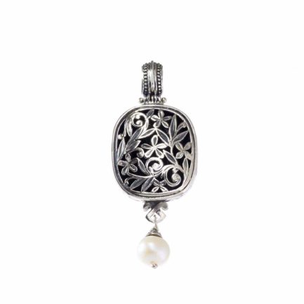 Drop Pendant Flower Byzantine or Ladies in Sterling Silver 925