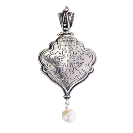 Byzantine Drop Pendant in k18 Gold and Silver 3010back