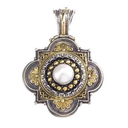 Byzantine Large Pendant in 18k Gold and Silver 3022