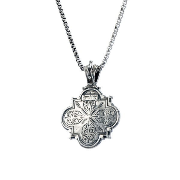 Byzantine Large Pendant in Sterling Silver 3033back