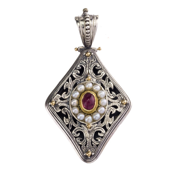 Byzantine Pendant in k18 Gold and Silver 3002