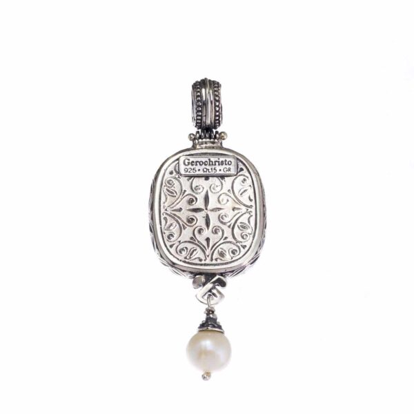 Drop Pendant Flower Byzantine in Sterling Silver 3100back