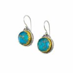 Colors Round Small Earrings Sterling Silver 925 with Gold plated parts for Women’s