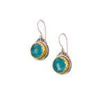 Colors Round Small Earrings Sterling Silver 925 with Gold plated parts for Women’s