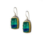 Colors Rectangular Earrings Silver 925 with Gold plated parts for Women’s