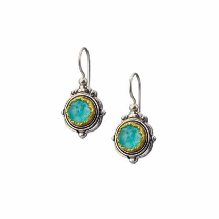Colors Round Small Earrings Sterling Silver 925 with Gold plated parts for Women’s