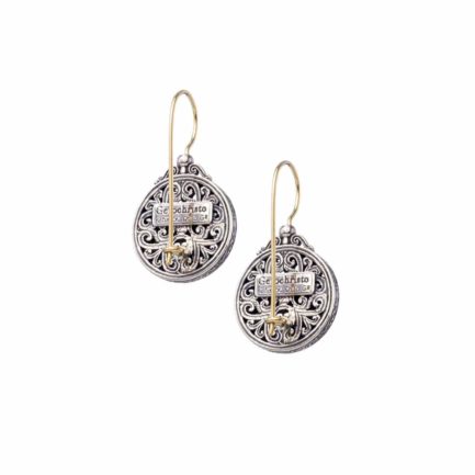 Mediterranean Round Earrings for Women’s 18k Yellow Gold and Sterling Silver 925