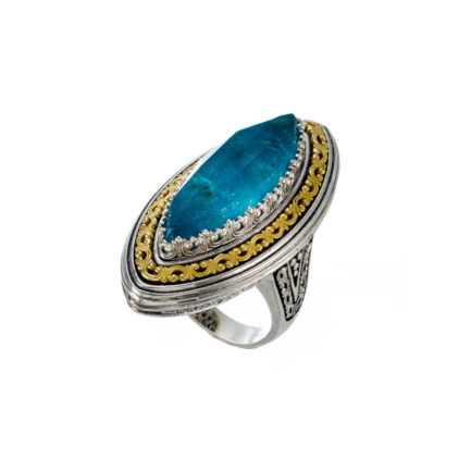 Large Ring Color Sterling Silver 925 with Gold Plated parts
