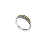 Dolphins Band Ring k18 Yellow Gold and Sterling Silver 925