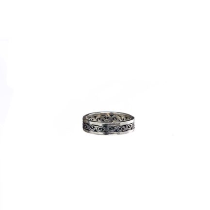 Wave Band Ring 4mm in Sterling Silver 925