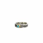 Byzantine Band Ring k18 Yellow Gold and Sterling Silver 925
